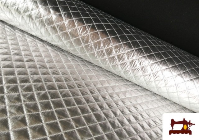 Tissu Matelassé Métallisé en Relief couleur Argenté