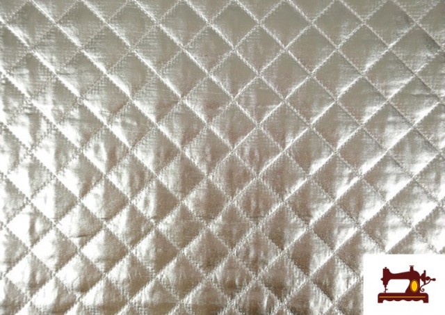 Acheter Tissu Matelassé Métallisé en Relief couleur Argenté