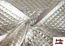 Vente en ligne de Tissu Matelassé Métallisé en Relief couleur Argenté