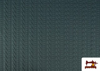 Tissu Maille pour Pull Tricot Tresse couleur Vert Pétrole Tissu Maille pour Pull Tricot Tresse couleur Vert Pétrole