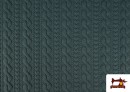 Vente de Tissu Maille pour Pull Tricot Tresse couleur Vert Pétrole