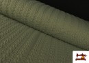 Tissu Maille pour Pull Tricot Tresse couleur Kaki