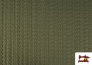 Tissu Maille pour Pull Tricot Tresse couleur Kaki