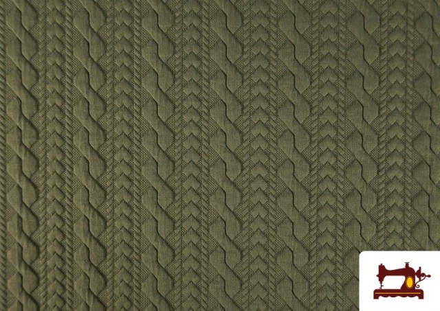 Acheter Tissu Maille pour Pull Tricot Tresse couleur Kaki