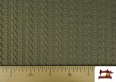 Acheter en ligne Tissu Maille pour Pull Tricot Tresse couleur Kaki