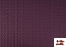Tissu Maille pour Pull Tricot Tresse couleur Violet foncé