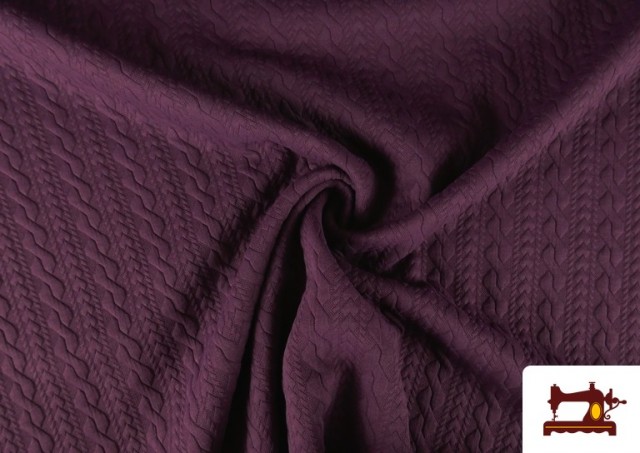 Acheter Tissu Maille pour Pull Tricot Tresse couleur Violet foncé
