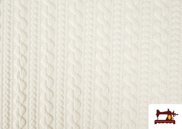 Vente en ligne de Tissu Maille pour Pull Tricot Tresse couleur Écru