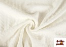 Tissu Maille pour Pull Tricot Tresse couleur Écru