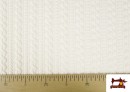 Tissu Maille pour Pull Tricot Tresse couleur Écru