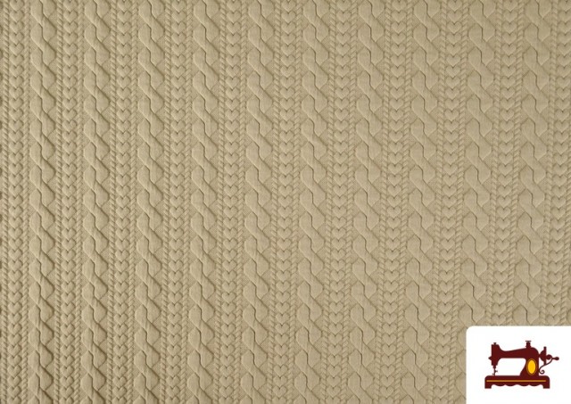Acheter Tissu Maille pour Pull Tricot Tresse couleur Beige