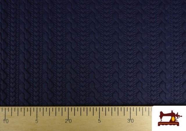 Acheter Tissu Maille pour Pull Tricot Tresse couleur Bleu Marine