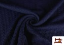 Vente de Tissu Maille pour Pull Tricot Tresse couleur Bleu Marine
