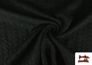 Tissu Maille pour Pull Tricot Tresse couleur Noir