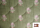 Acheter en ligne Tissu Mousseline de Coton Matelassé Réversible Floral