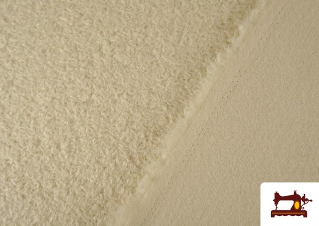 Vente en ligne de Tissu Pour Manteau Baguilla Curly Bouclé Coloré couleur Beige