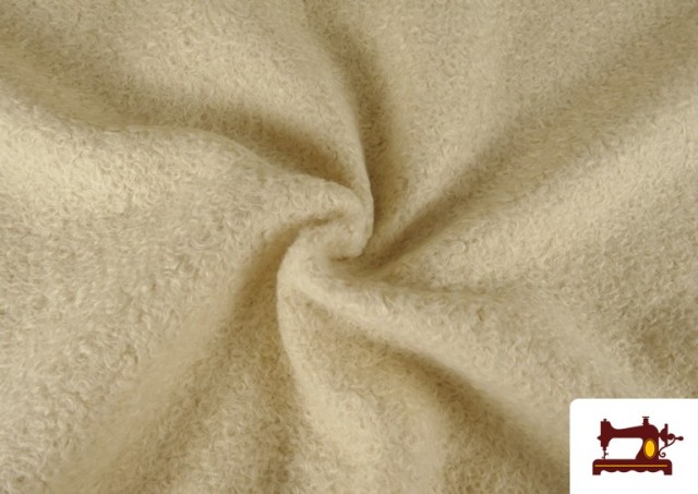 Tissu Pour Manteau Baguilla Curly Bouclé Coloré couleur Beige