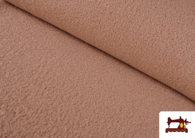 Tissu Pour Manteau Baguilla Curly Bouclé Coloré couleur Rosé