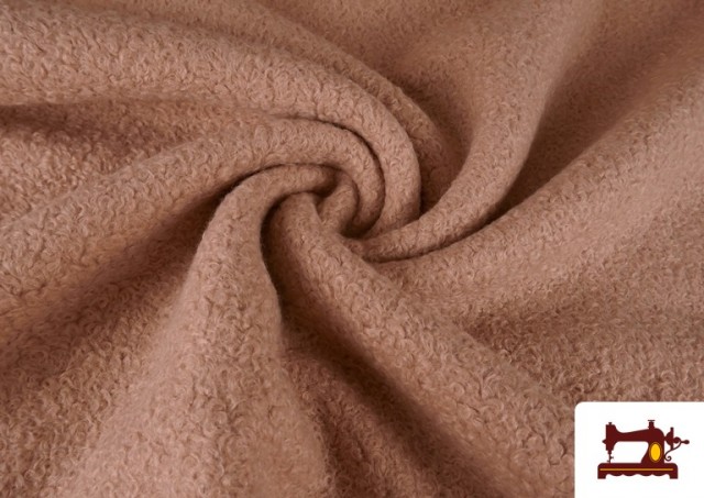 Acheter en ligne Tissu Pour Manteau Baguilla Curly Bouclé Coloré couleur Rosé