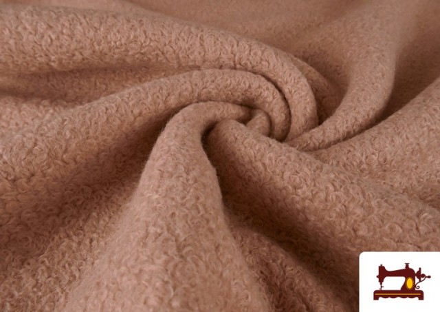 Vente en ligne de Tissu Pour Manteau Baguilla Curly Bouclé Coloré couleur Rosé