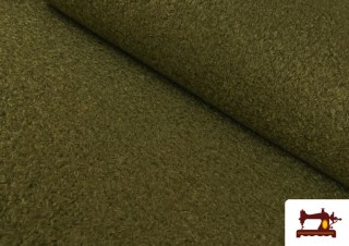 Tissu Pour Manteau Baguilla Curly Bouclé Coloré couleur Kaki