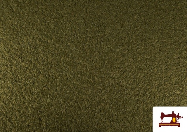 Tissu Pour Manteau Baguilla Curly Bouclé Coloré couleur Kaki