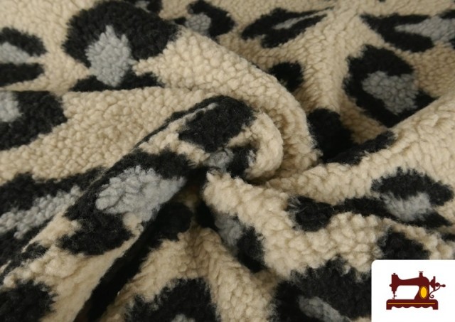 Tissu Mouton Bouclé Imprimé Léopard