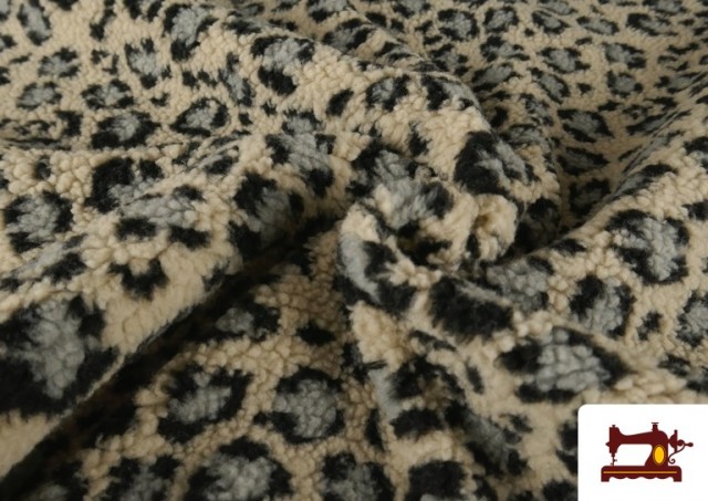Tissu Mouton Bouclé Imprimé Léopard