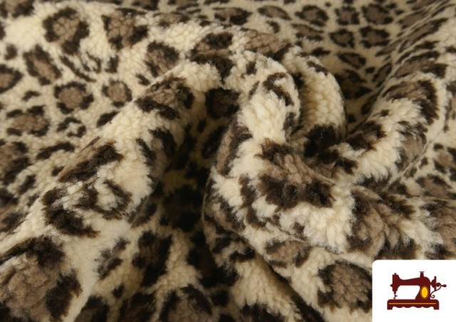 Tissu Mouton Bouclé Imprimé Léopard