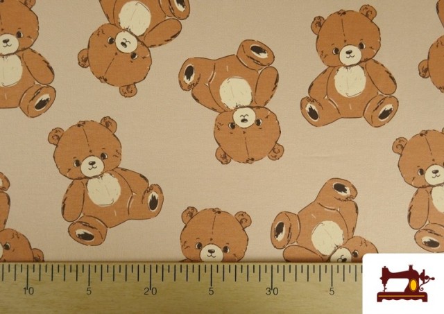 Acheter en ligne Tissu Sweat French Terry Imprimé Oursons en Peluche