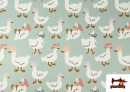 Tissu Sweat French Terry Imprimé Petits Canards Amusants