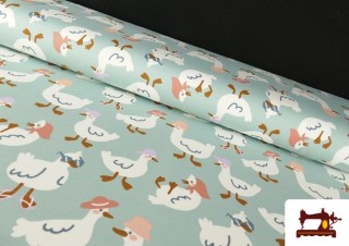 Acheter Tissu Sweat French Terry Imprimé Petits Canards Amusants