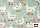Vente de Tissu Sweat French Terry Imprimé Petits Canards Amusants