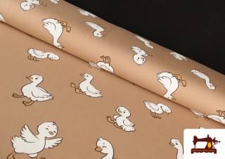 Tissu French Terry Sweatshirt Motif Petits Canards Enfant