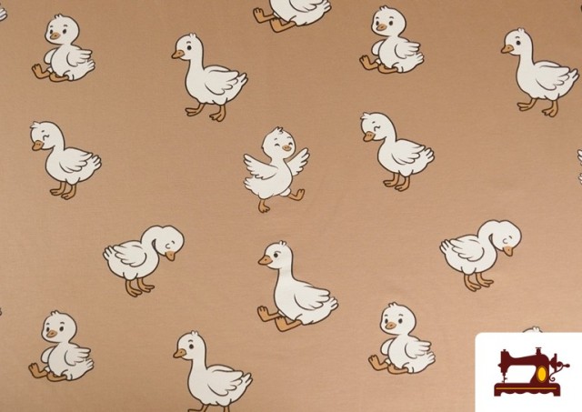 Acheter Tissu French Terry Sweatshirt Motif Petits Canards Enfant