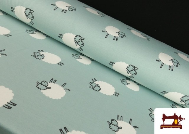 Tissu Sweat French Terry Imprimé Moutons Amusants pour Pyjama