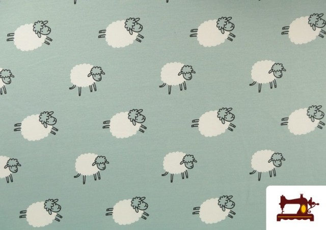 Acheter Tissu Sweat French Terry Imprimé Moutons Amusants pour Pyjama