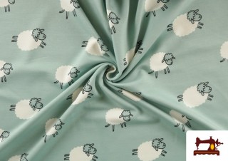Vente en ligne de Tissu Sweat French Terry Imprimé Moutons Amusants pour Pyjama