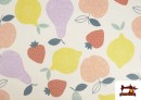 Vente de Tissu Sweat French Terry Imprimé Fruits Colorés