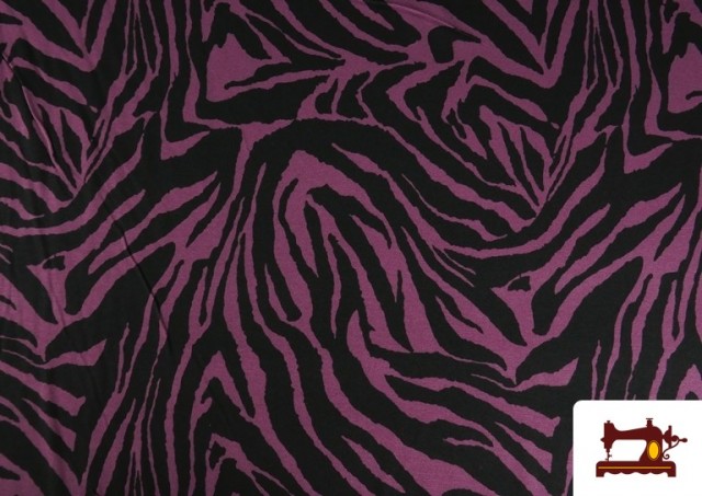 Acheter Tissu Jersey Viscose Zèbre en Couleurs couleur Violet foncé