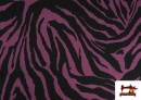 Vente de Tissu Jersey Viscose Zèbre en Couleurs couleur Violet foncé