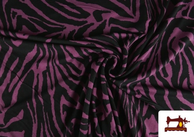 Vente en ligne de Tissu Jersey Viscose Zèbre en Couleurs couleur Violet foncé