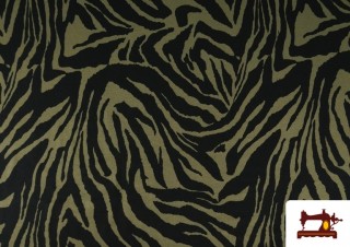 Tissu Jersey Viscose Zèbre en Couleurs couleur Kaki