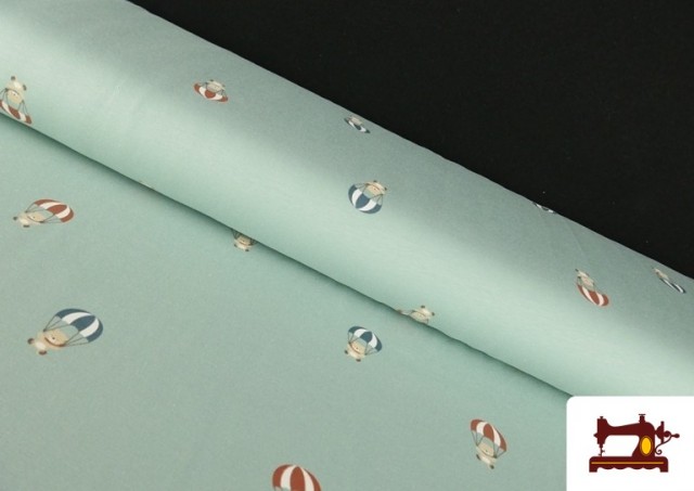 Tissu jersey imprimé oursons avec parachutes enfant