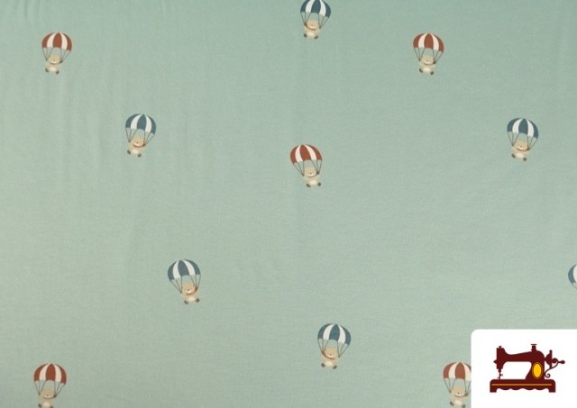 Vente de Tissu jersey imprimé oursons avec parachutes enfant