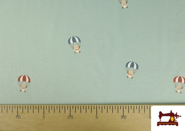 Acheter en ligne Tissu jersey imprimé oursons avec parachutes enfant