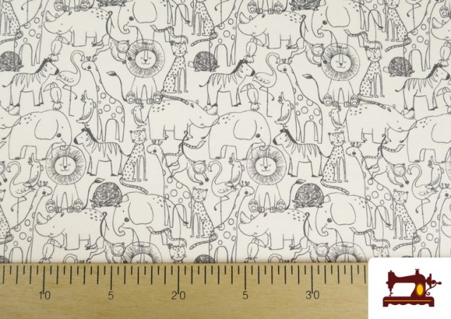 Vente de Jersey imprimé animaux de la jungle enfant noir et blanc