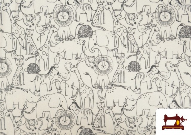Vente en ligne de Jersey imprimé animaux de la jungle enfant noir et blanc