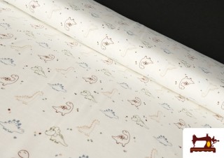 Tissu jersey Dinosaures Colorés Tissu jersey Dinosaures Colorés