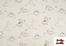 Vente de Tissu jersey Dinosaures Colorés Vente de Tissu jersey Dinosaures Colorés